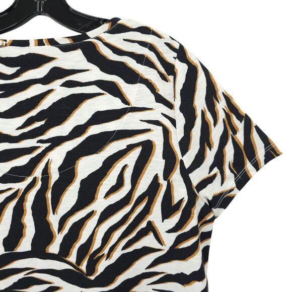 Chicos Zenergy T Shirt Womens 1 US 8/10 Tiger Animal Print Side Slit Stretch - Picture 15 of 16